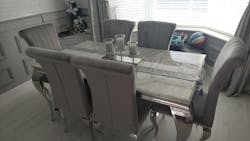 Louis Marble Table And 6 Nicole Chairs Dining Set