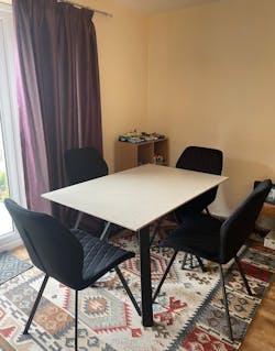 Girona 120cm Dining Table & 4 Vancouver Black Chairs