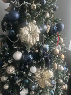 Gold Metallic Poinsettia Clip Decoration - 25cm