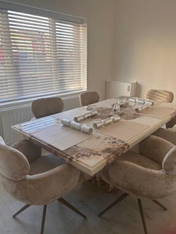 Sparta Dining Table & 6 Troy Chairs