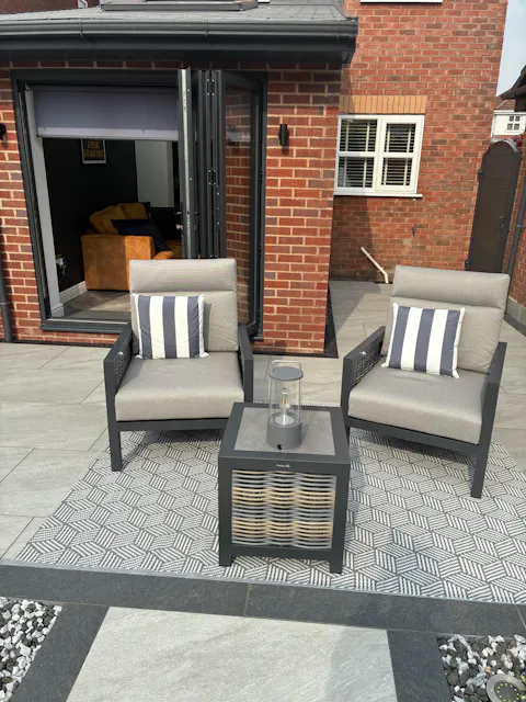 Zhyttco Grey Stripe Outdoor Cushion 45x45cm