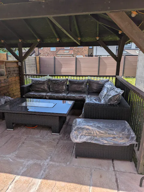 Cassia Corner Firepit Set