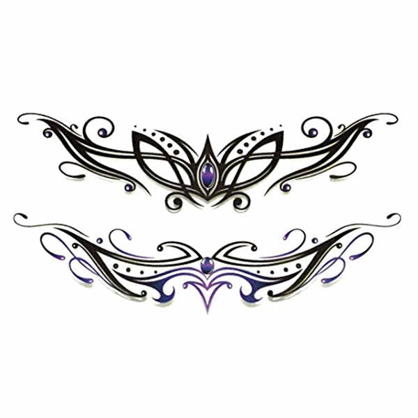 Tatouages Temporaires éphémères Thème Tribal - Noir, Paquet Neuf