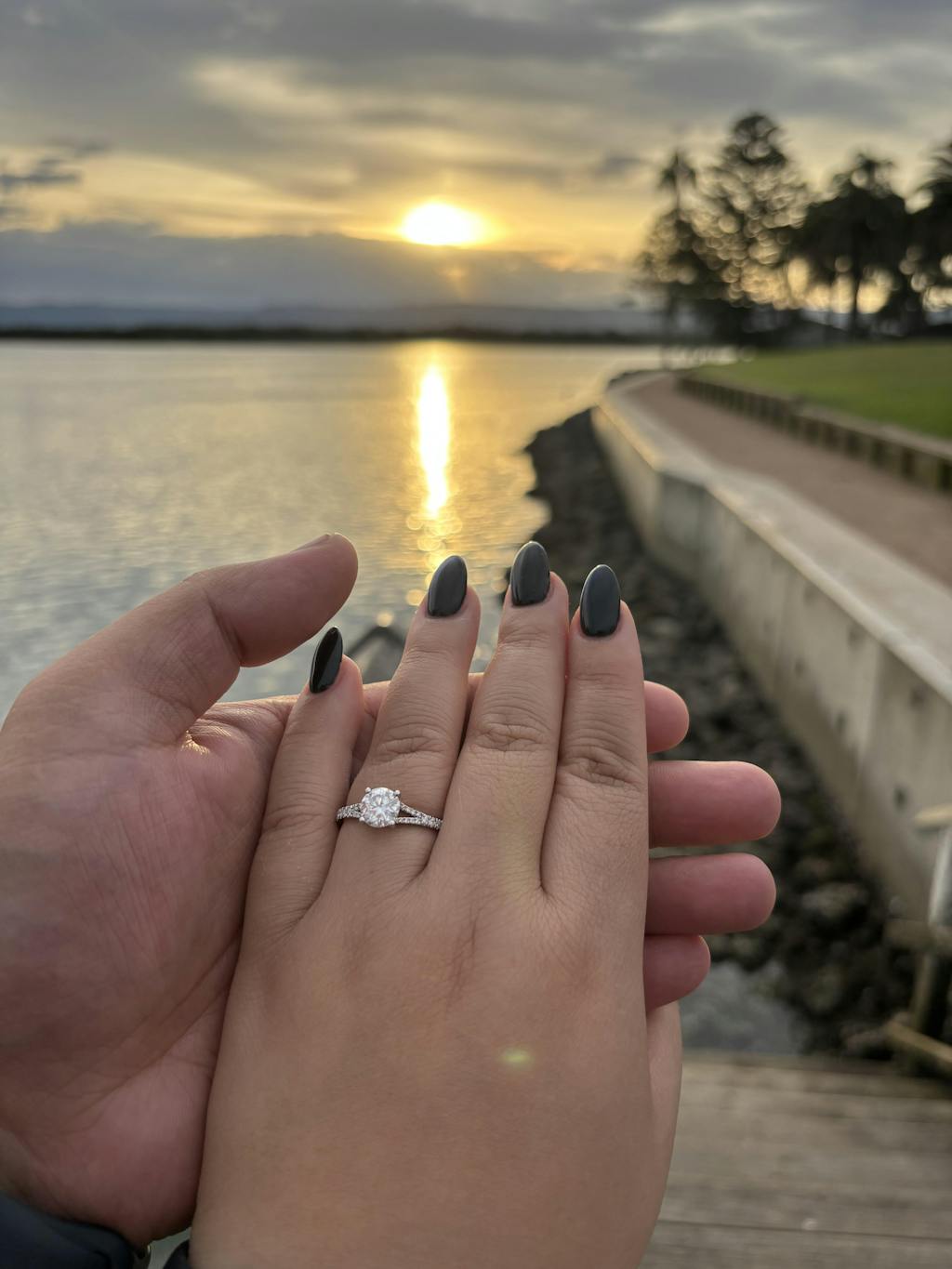 Round Cut Split-Shank Moissanite Engagement Ring