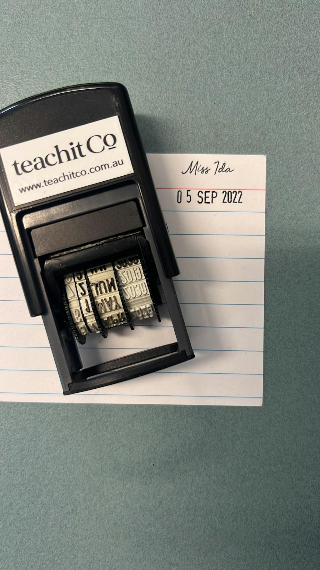 Name + Date Stamp Small | 25 x 5mm - Teachit Co