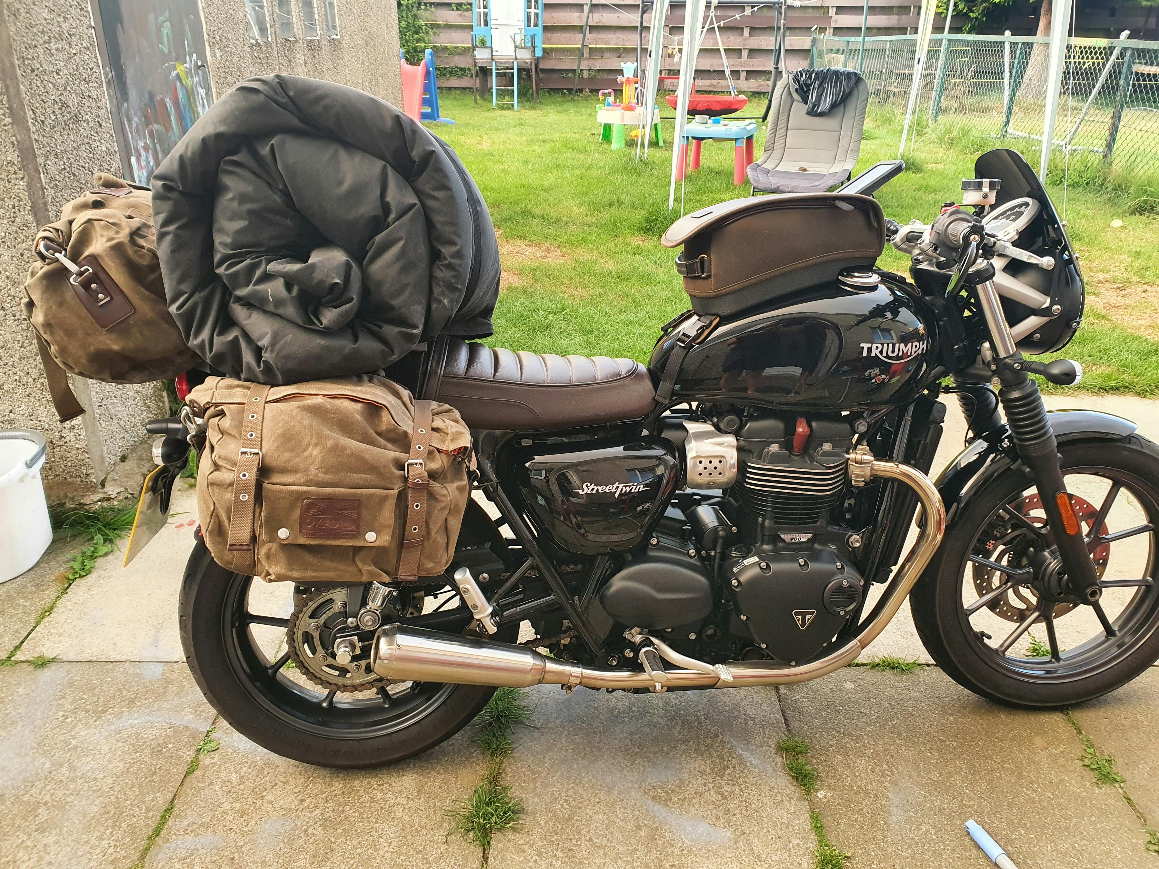 Pannier Rails / Saddle Bag Bars in Black or Chrome Triumph water