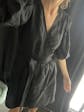 Chloe Linen Mini Wrap Dress - Black Onyx
