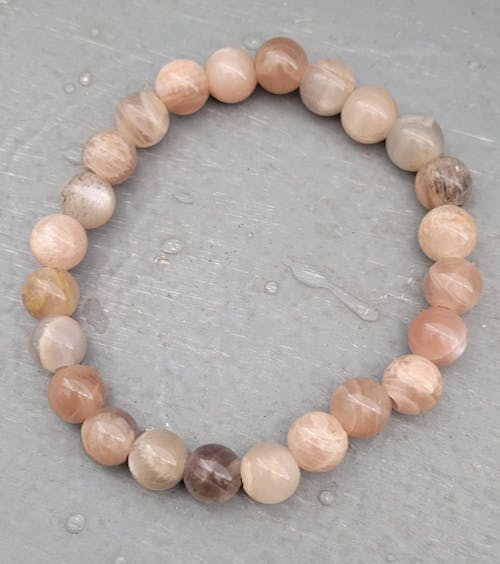 Multicolor Moontone · Smooth · Round · 6mm, 8mm · Large Hole · 1/2 Strand