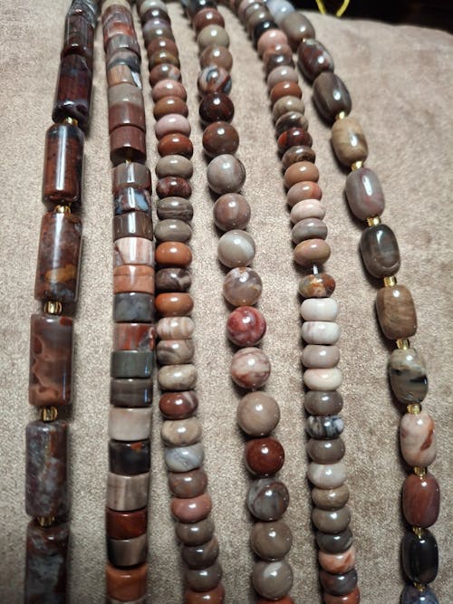 Petrified Wood · Smooth · Cylinder Tube · 6mm, 8mm