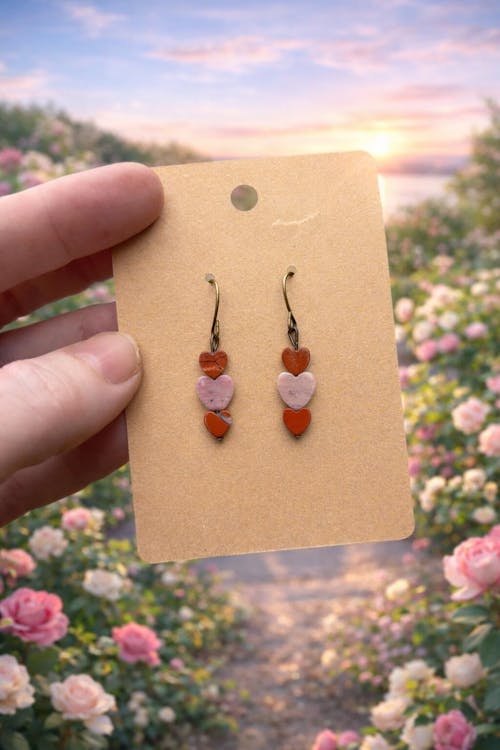 Red Jasper · Smooth · Heart · 6mm