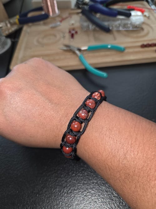 Red Snakeskin Jasper · Smooth · Round · 6mm, 8mm, 10mm · Large Hole · 1/2 Strand