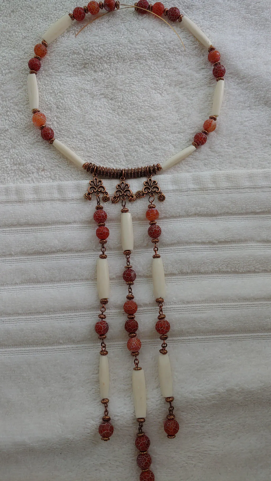 African Batik Bone · Smooth · Irregular Elongate Tube · 8mm