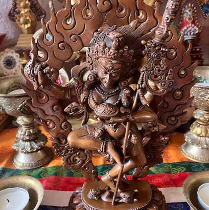13.39 Inches Golden White Tara Statue | Longevity Deity for Healing