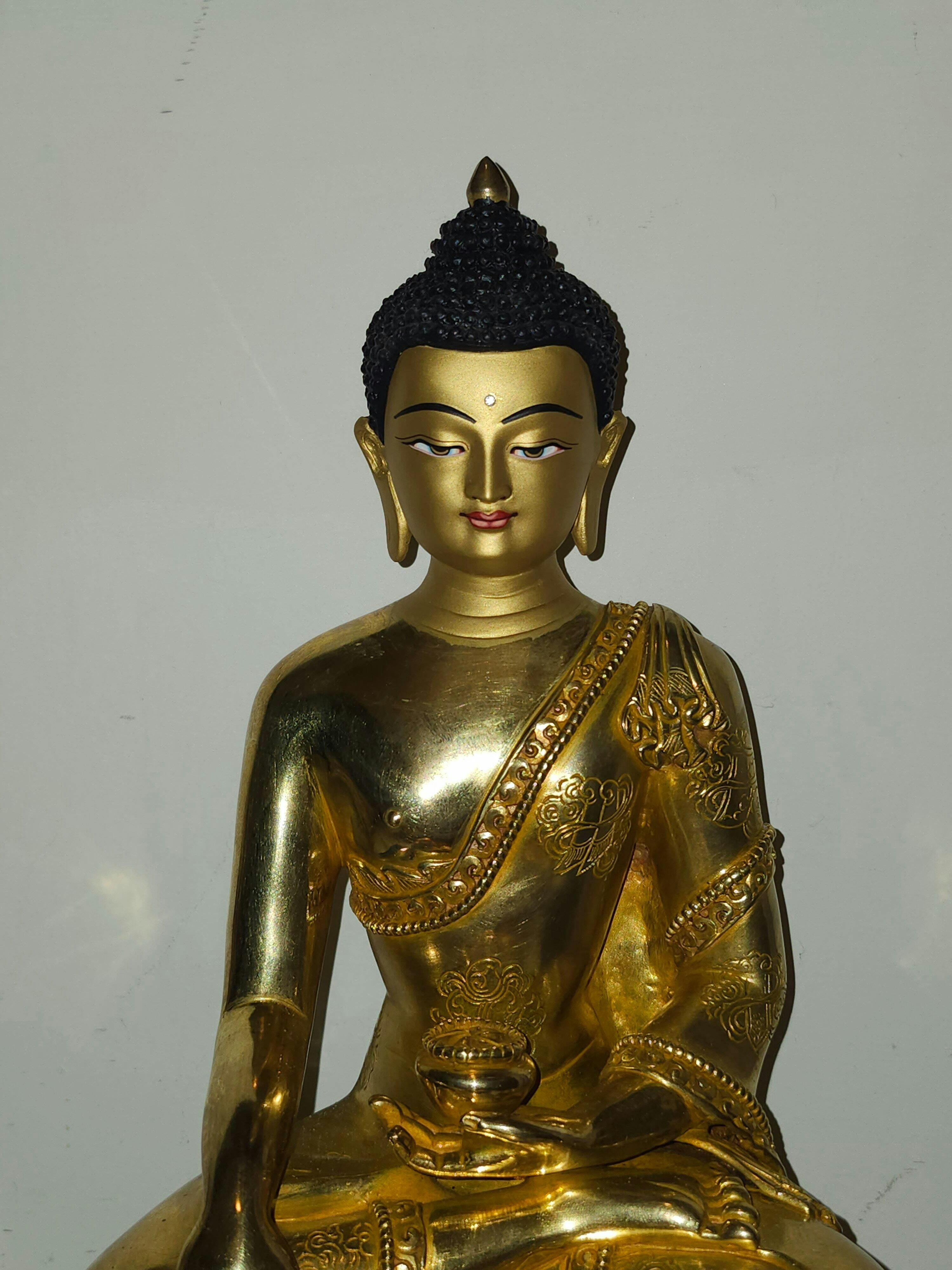 13.39 Inches Golden White Tara Statue | Longevity Deity for Healing
