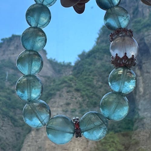 森泉のひかり｜グリーンフローライト × ローズクォーツブレスレット