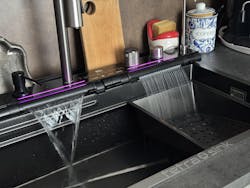 Multifunctional kitchen sink | Tetra Sink | 24NBS304R75 | Multifunctional sink for kitchen with deep trough and high-quality waterfall mixer