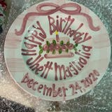 Personalized Gingham 1st Birthday Plate For Girls- Hand-Painted Ceramic - BCP01