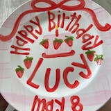 Personalized Strawberry 1st Birthday Plate - Pink Gingham Keepsake - BCP04