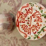 Personalized Strawberry 1st Birthday Plate - Pink Gingham Keepsake - BCP04