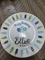 Personalized Boy Birthday Plate – Custom Hand-Painted Ceramic Gift - BCP83