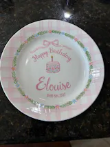 Personalized Baby Girl Ceramic Birthday Plate - Custom Name & Floral Keepsake Gift - BCP77