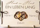 Geldgeschenkkarte Hochzeit aus Holz „Hand in Hand“