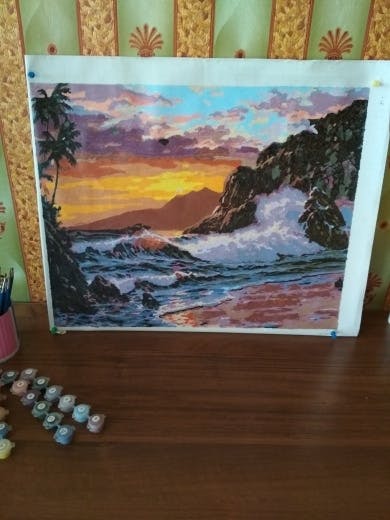Paint by numbers - Cliff and Waves – Figured'Art