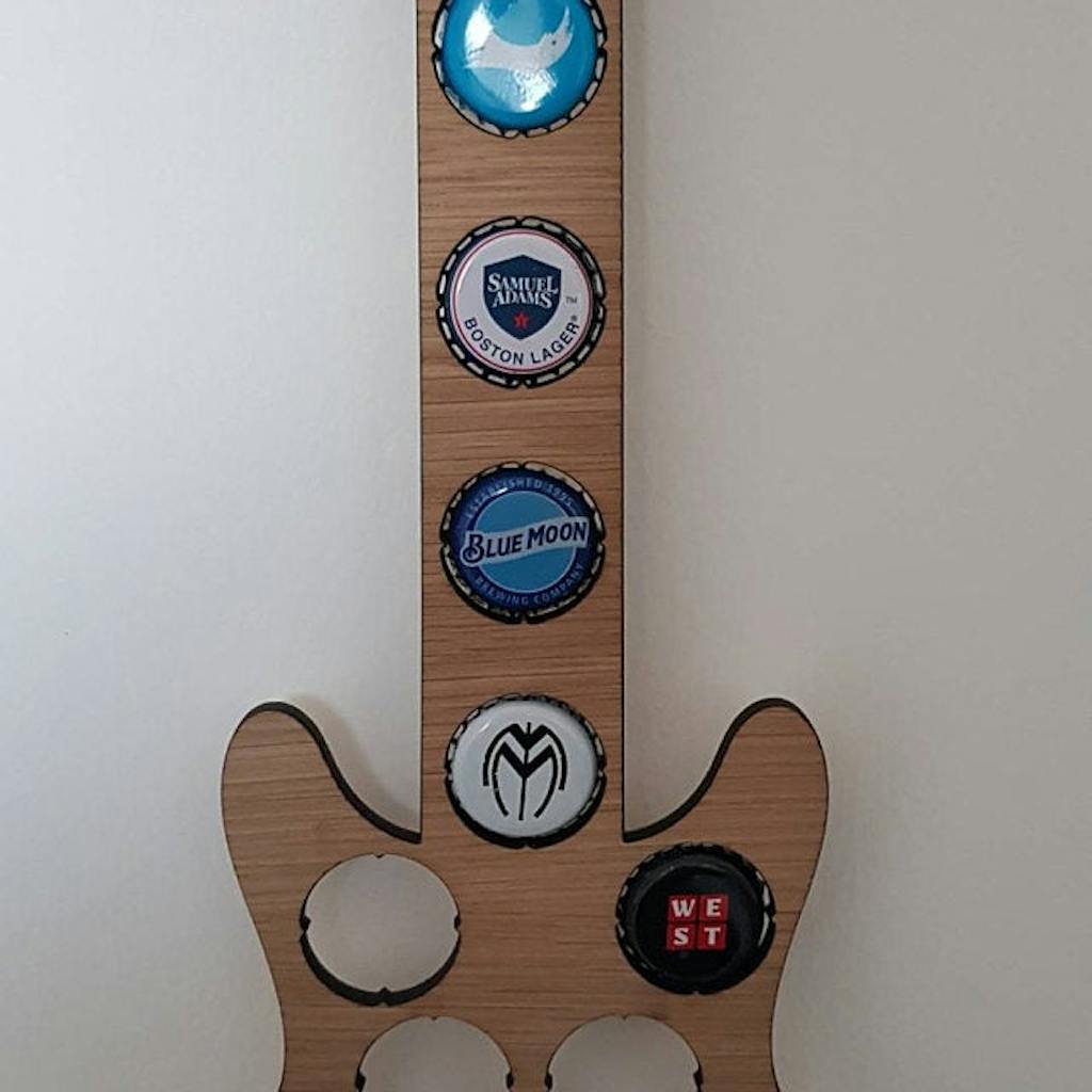 Personalised Guitar Beer Bottle Wall Art For The Home Thats Nice That
