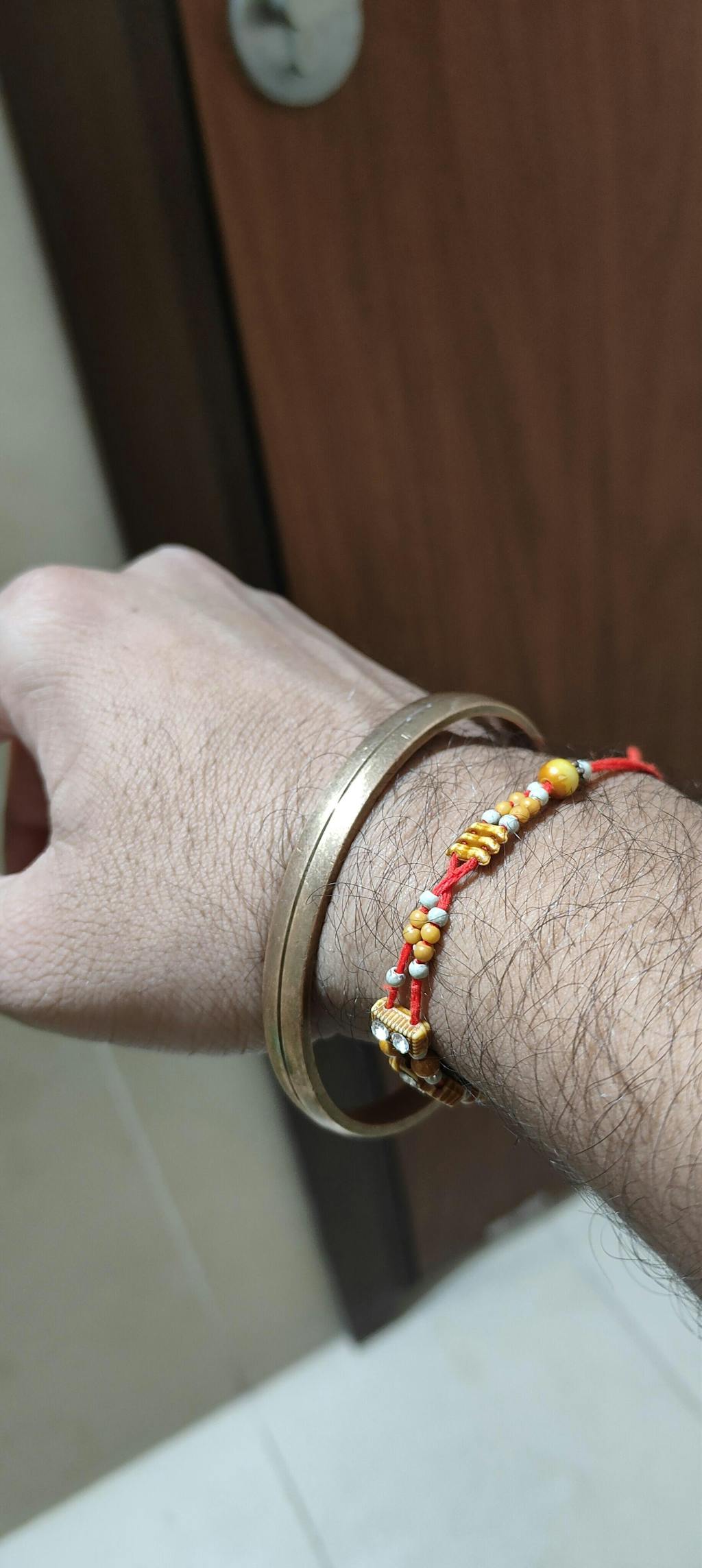 Mens Copper Kada (1 Line designer) 6 mm thickness by The Amritsar Store