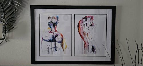 Bearded Man with Piercing Gaze and Rugged Hairy Chest - Art Print