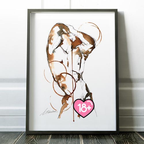 Curved Torso Wrapped in Circles - Art Print