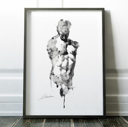 Fading Figure in Ink – Art Print