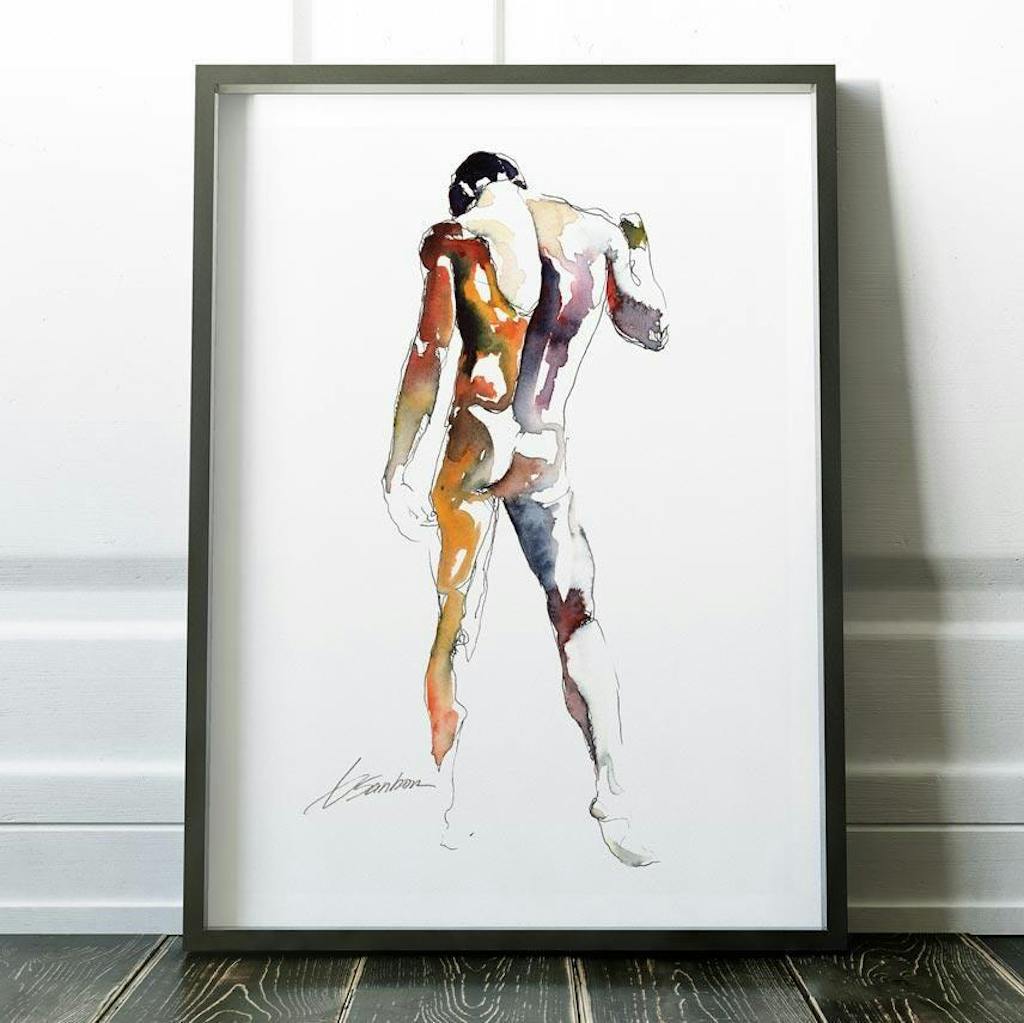 Back Arched with Sensual Booty in Motion - Art Print
