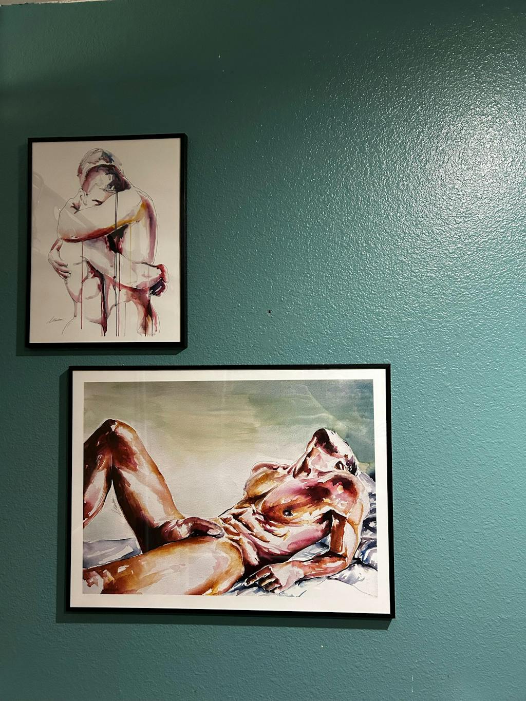 Male Figure Reclining in Ecstatic Surrender - Art Print