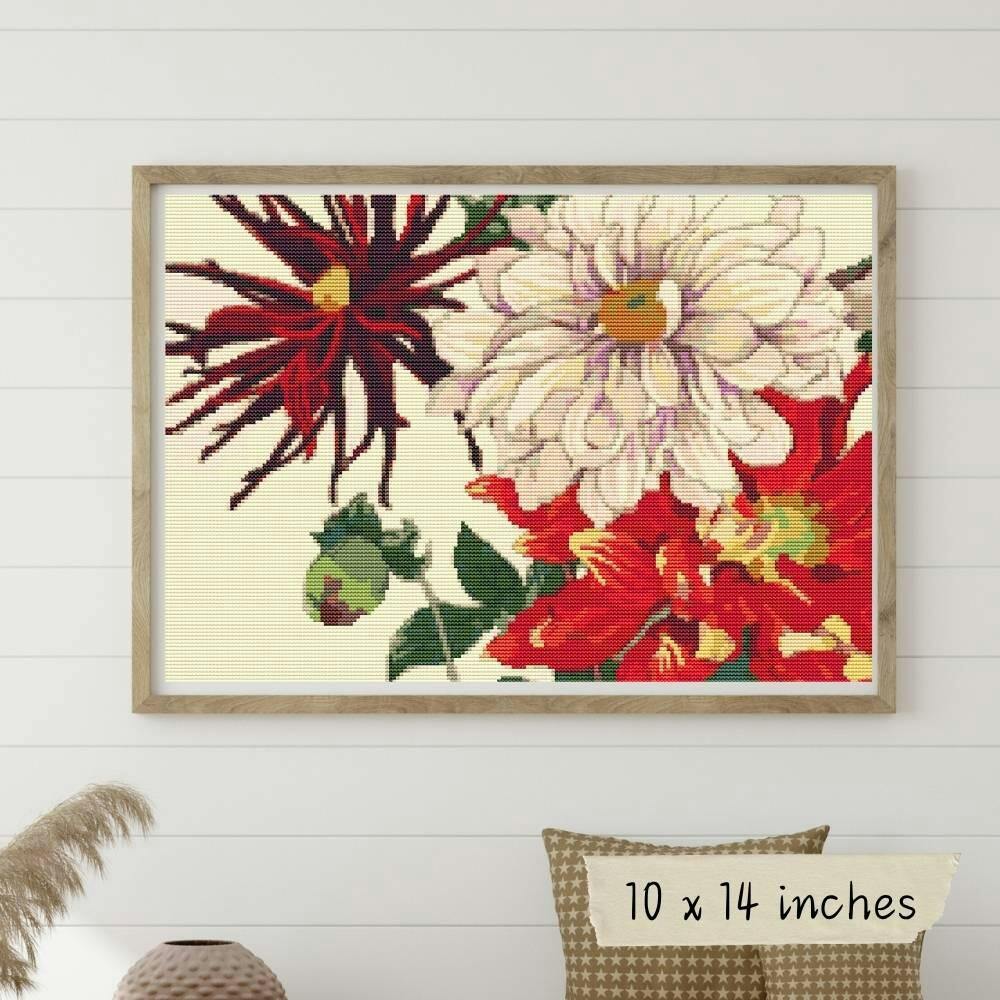 Japan Dahlia Cross Stitch Kit by Tanigami Konan | Japanese