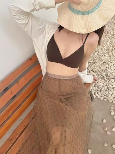 GREEEN Ribbed Deep V Triangle Cup