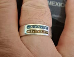 Men's Cremation Ashes Double Channel Ring