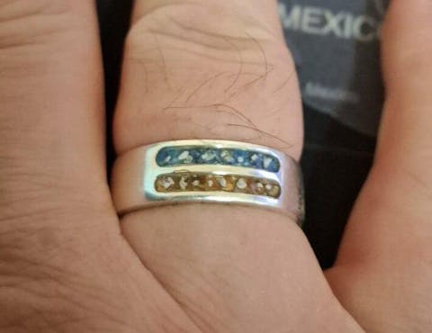 Men's Cremation Ashes Double Channel Ring