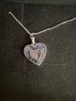 Cremation Ashes Heart Within A Heart Necklace