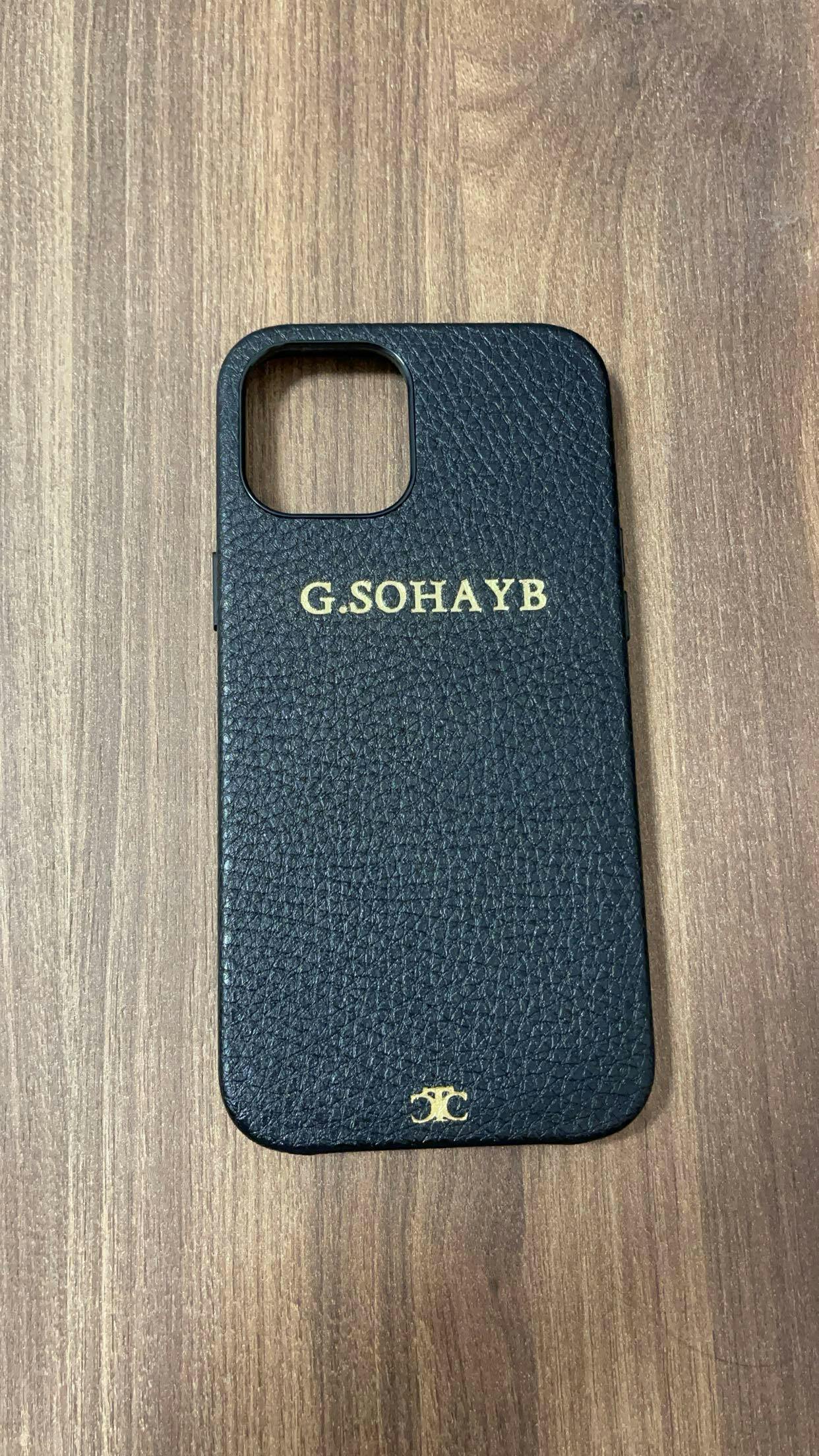 Personalised Leather iPhone 16 Pro Max Case Add your name or initials