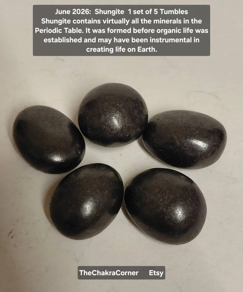 Shungite Crystal Tumbles x5