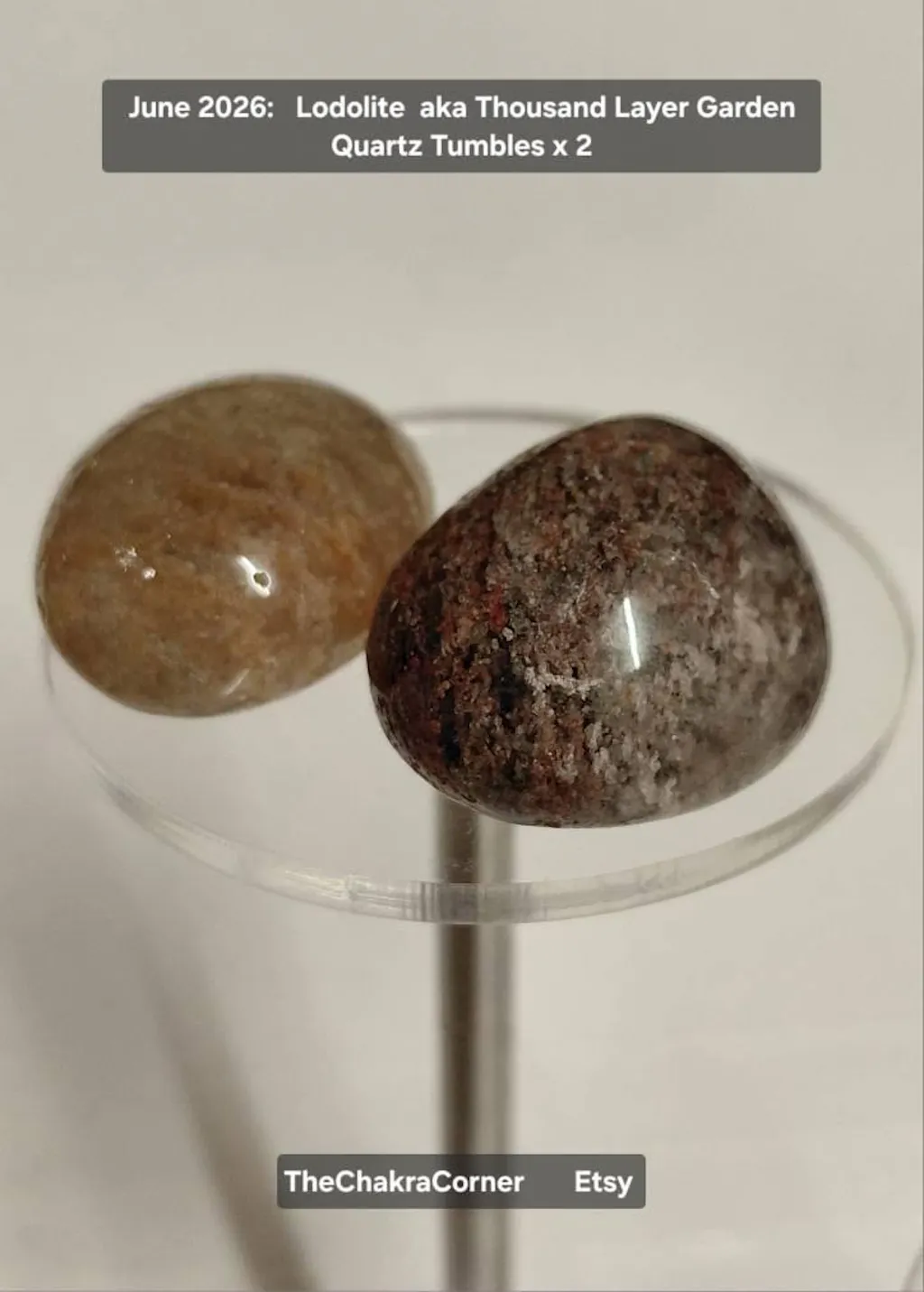 Thousand Layer Garden Quartz (Lodolite) Tumble Stones