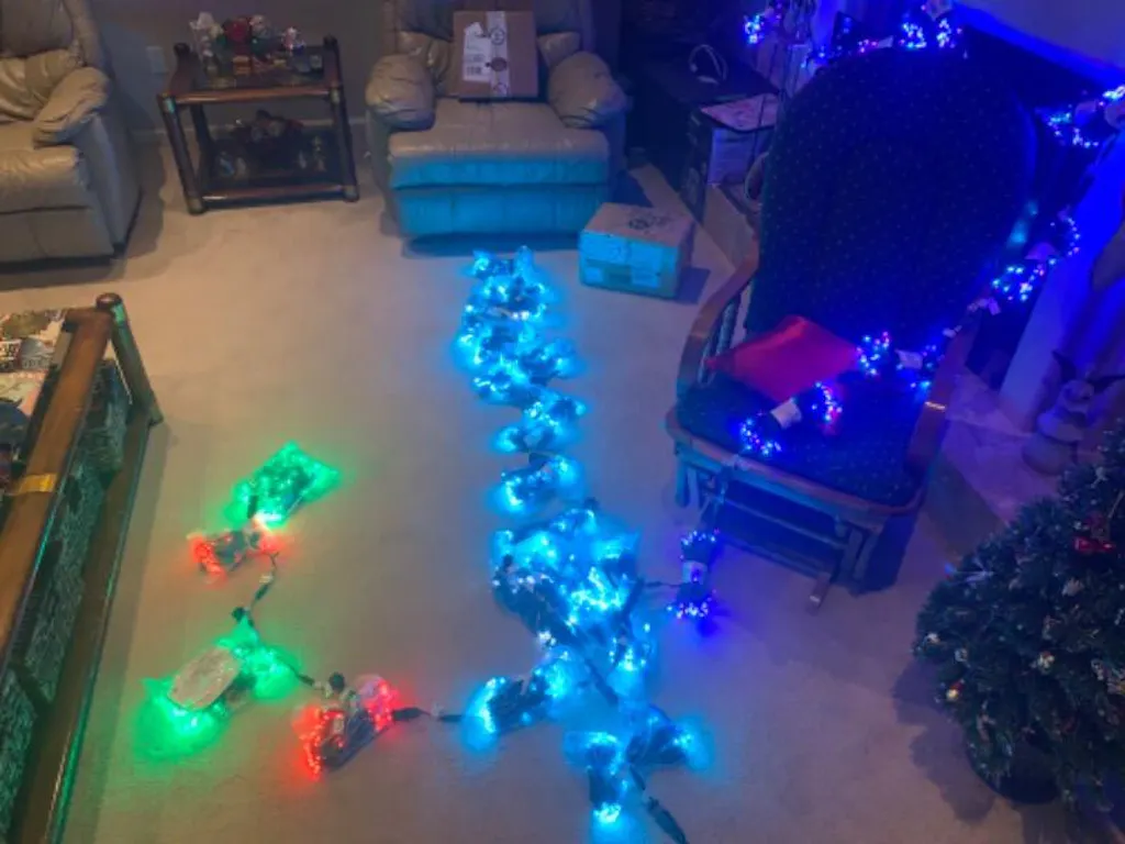 5mm Red LED Christmas Lights, 100 Bulbs, 4" Spacing The Christmas