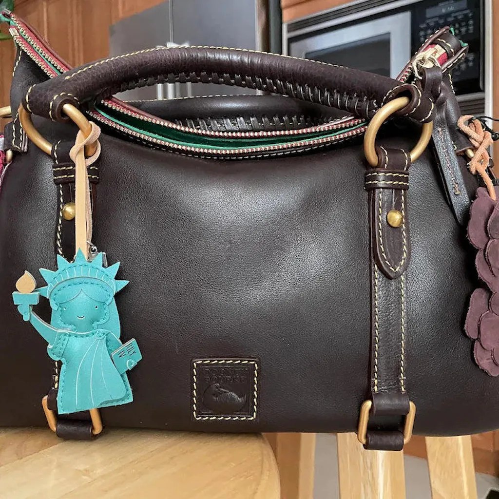 Lady of Liberty Leather Bag Charm