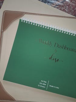 Weekly Dashboard Notepad - Viridian Green - NEW PREMIUM VERSION