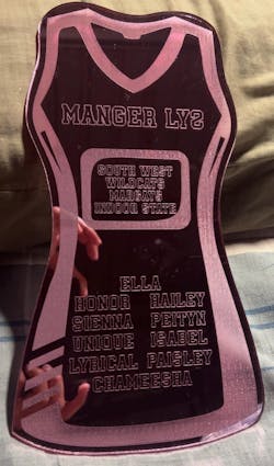 Netball Coach Gift – Personalised Mirrored Acrylic Dress Plaque