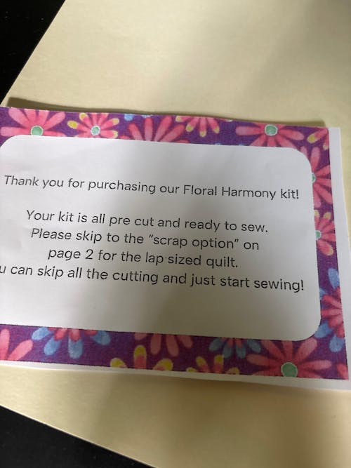 Floral Harmony Pre-Cut Quilt Kit - Complete Fabric Set, Beginner-Friendly, 59x69 Inches
