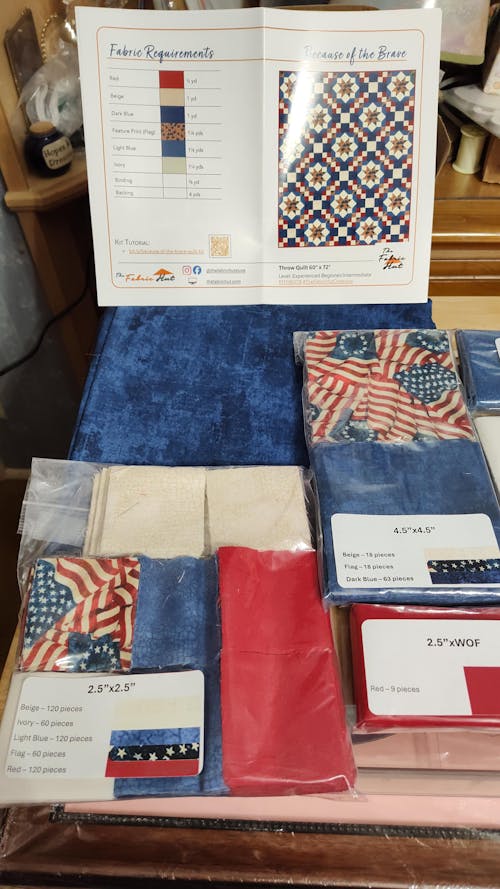 Because of the Brave Quilting Kit - Pre-Cut with Complete Backing & Binding - Experienced Beginner/Intermediate - 60x72 inches Finished Size