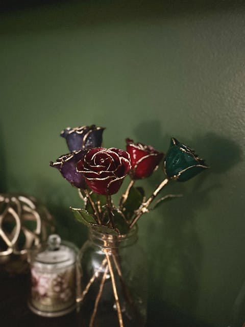 24K Gold Forever Rose - Tanzanite (December Birthstone)