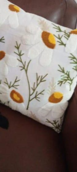 Flower Embroidery Throw Pillow Cushion Cover